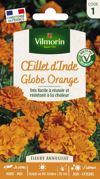 Fleurs - Œillet d'Inde Globe Orange - PACKAGING_RECTO